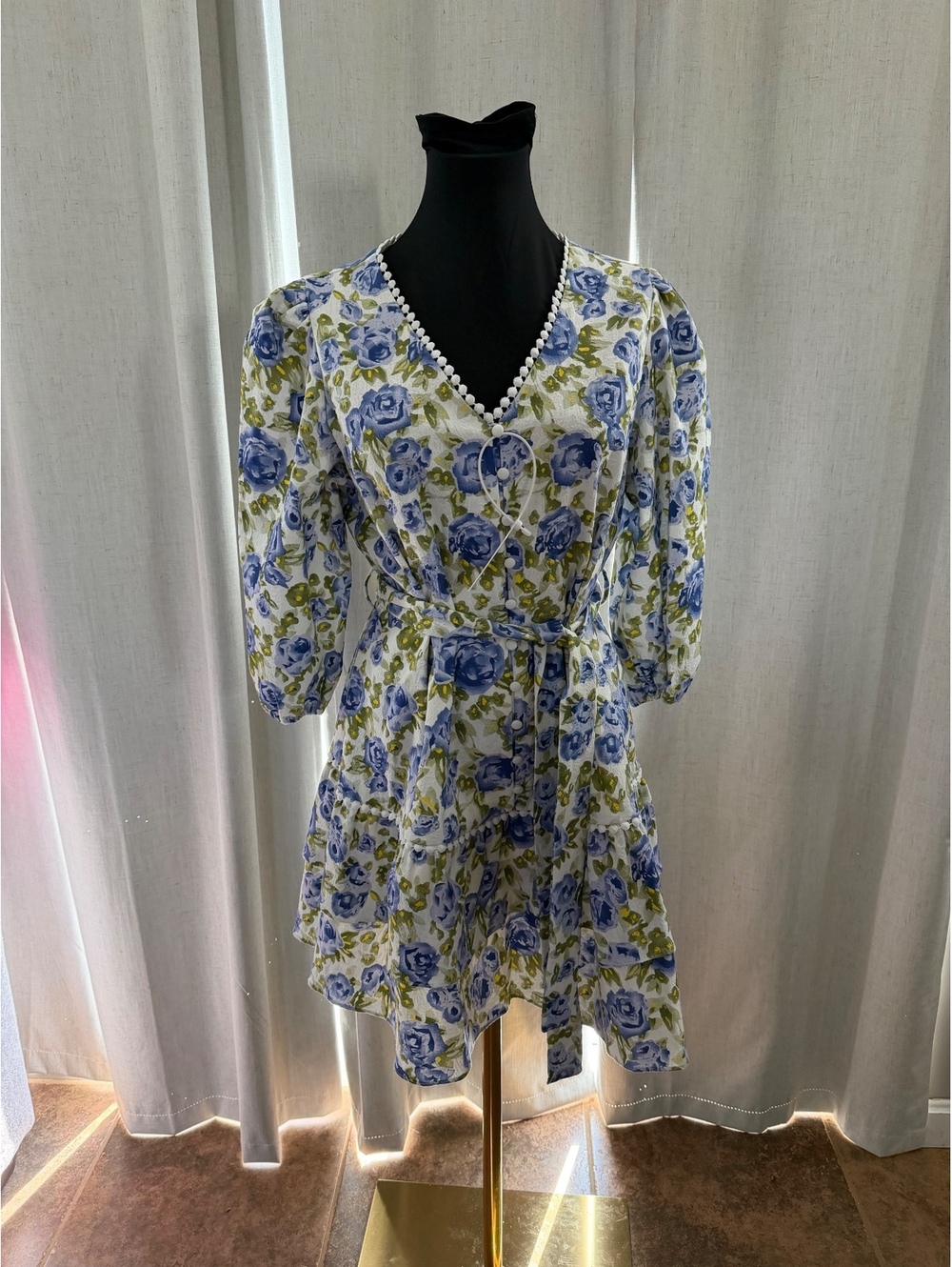 Petite Studio Sylvie Dress - Spring Blooms Floral Mini Dress Size S